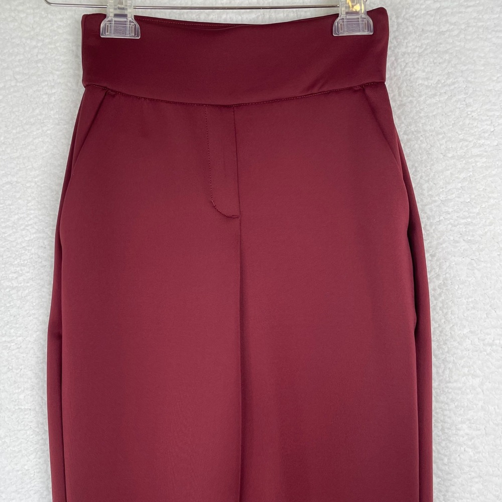 Express Supersoft Double Knit Ankle Pants Burgundy Super High Rise XXS